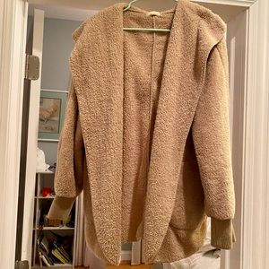 Women’s Furry Sherpa Jacket & Coat Tan OS